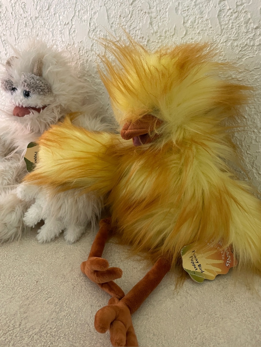Folkmanis® Set of 2 Hand Puppets - Yeti Monster and Funny Bird - Picture 3 of 8